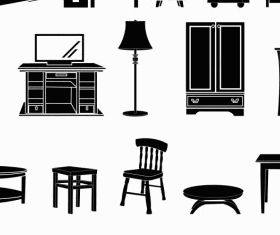 Home Furniture black and white icon vector