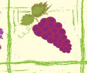 Handpainted fruit background 5 vector