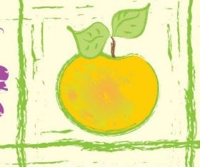 Handpainted fruit background 4 vector