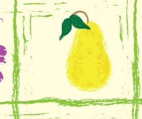 Handpainted fruit background 2 vectors