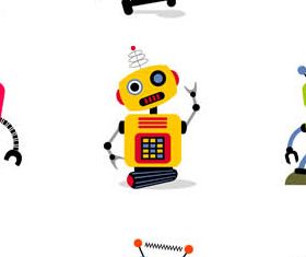 Cartoon Funny Robots vector graphics