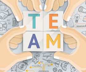 Teamwork Infographics Backgrounds 2 vector