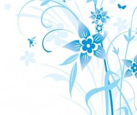 flowers and blue background pattern 5 vector