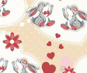 cartoon animal background 01 vector