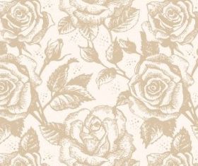 Retro Rose Pattern design vectors