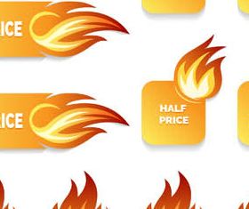 Flame Sale Elements design vector