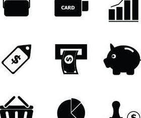 Black Financial Icons 2 vector