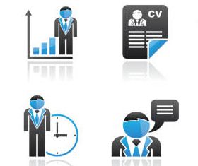 Blue Business People Icons vector
