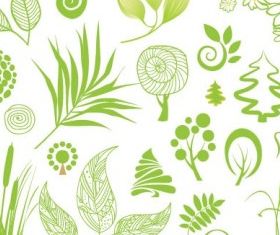 handpainted plant 01 vector