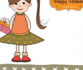 little girl cartoon 04 vector