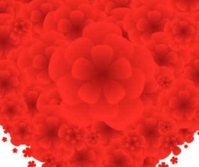 Red Flowers Graphics set vector