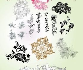 classical pattern flowers vector