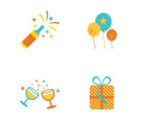 Color Party Icons Set vectors