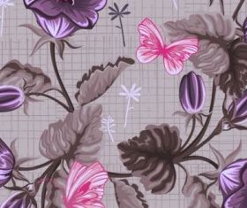 handpainted flowers background 1 vector