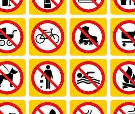 Prohibition Signs Set vector