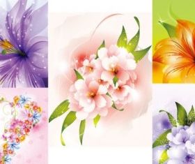 beautiful flowers design vectors