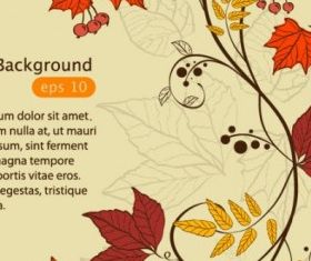 handpainted maple leaf background 04 vector graphics