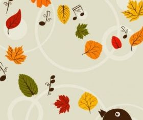 handpainted maple leaf background 03 vector graphic