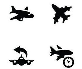 Black Transport Icons Mix vectors graphic