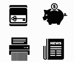Black Business Icons 5 set vector