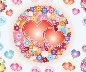 Heart Flowers vector