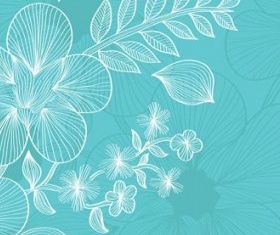 lines flowers 03 vector