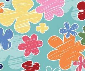 crayon flower pattern vector