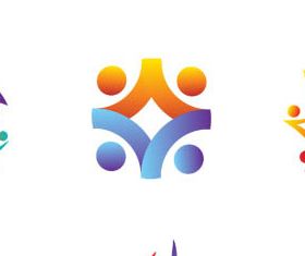 Abstract People Logotypes creative vector