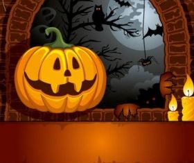 halloween cartoon background 01 vector