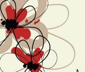 fashion handpainted flowers 4 vector