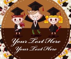 cartoon graduates set vector