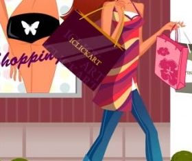 fashion women shopping 12 vectors