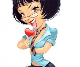 cartoon woman 02 vector