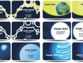 blue card templates technology 02 vector