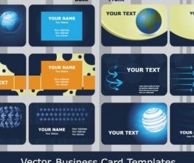 blue card templates technology 01 vector set