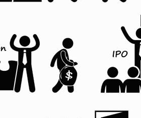 Black Business People Icons vector