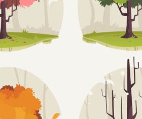 Creative Season Trees vector material