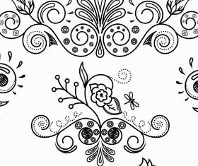 Floral Ornament Elements Mix 19 vector graphic