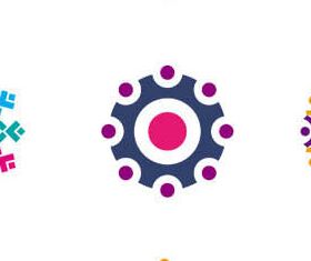 Abstract Human Logotypes vector