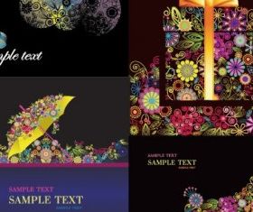 colorful flower theme vector