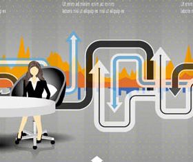 Backgrounds with business people vector material