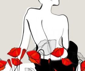 fashion flowers 4 Illustration vector