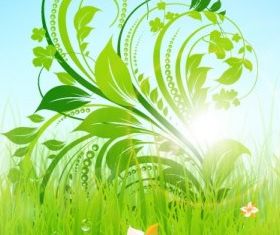 pattern green grass 02 vector