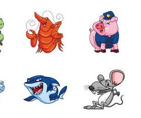 Funny Cartoon Animals vector