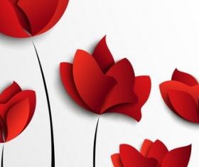 Red flowers vector graphics