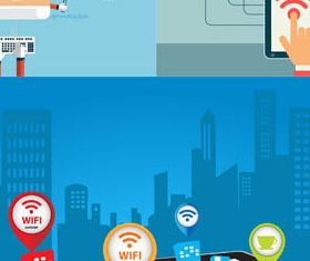 Network Flat Backgrounds vector