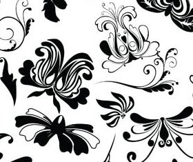 Floral Ornament Elements Mix 18 vectors