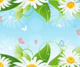 Flower and leaf background vector graphic