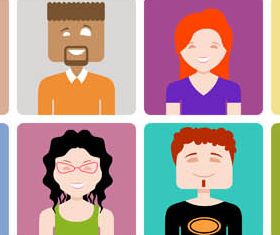 Colored People Avatars 5 vector graphics