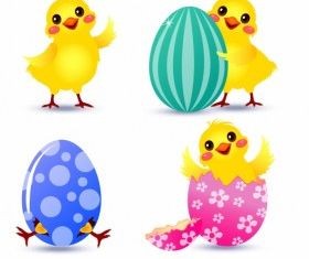 Easter Chick set vector